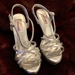 Silver Formal High Heel Platform Shoes
